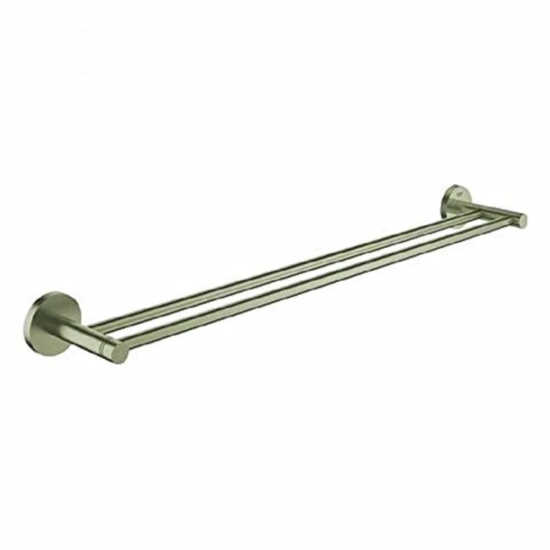 GROHE Essentials Double Towel Rail (600mm), German Engineered, Metal in Brushed Nickel and with Concealed Fastening, 40802EN1
