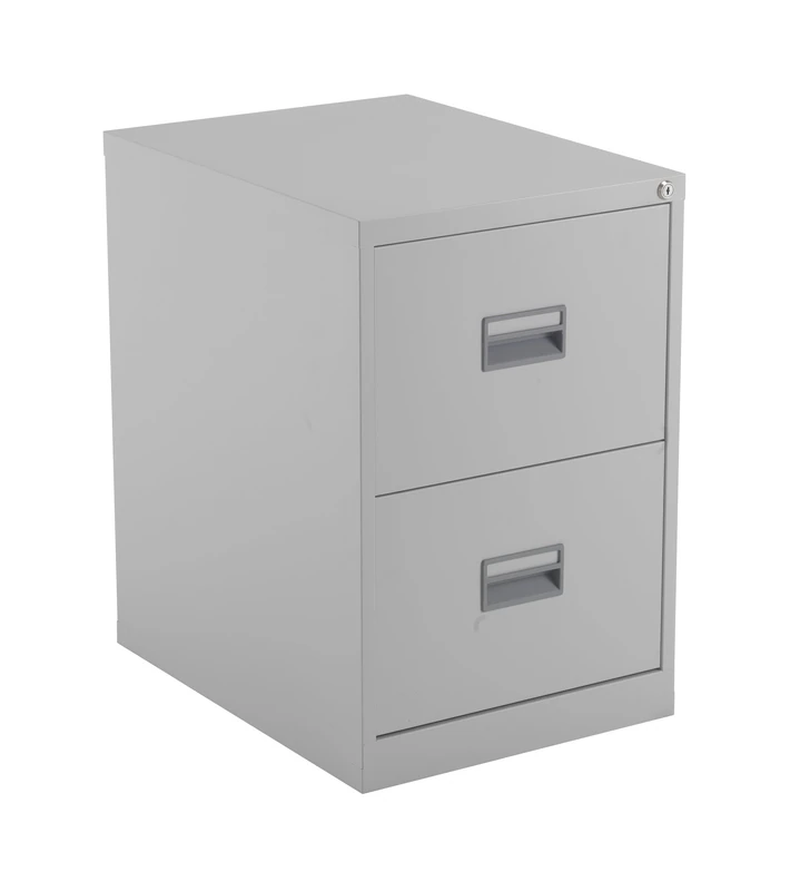 Office Hippo Heavy Duty Steel Filing Cabinet, 2 Drawer Filing Cabinet, Fully Welded Construction with 40kg Drawer Tolerance, Lockable Office Storage, 7 Year Guarantee, Grey