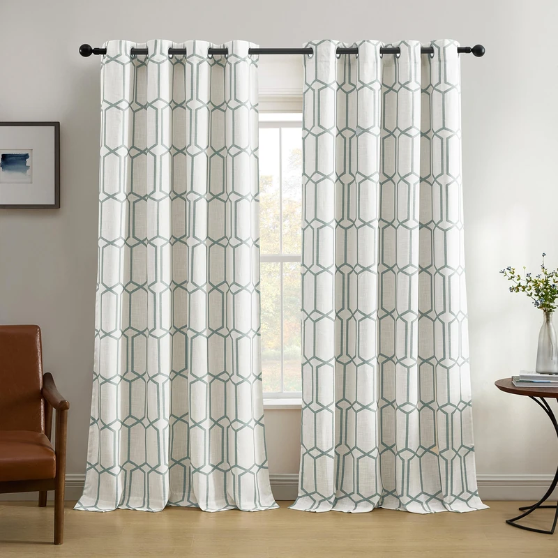 Elrene Single Panel Window Curtain Drape, Soft Blue, 52"x84"