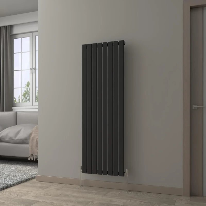 NRG Black Vertical 1600x544mm Single Flat Panel Radiator Central Heating for Bathroom/Kitchen/Living Room