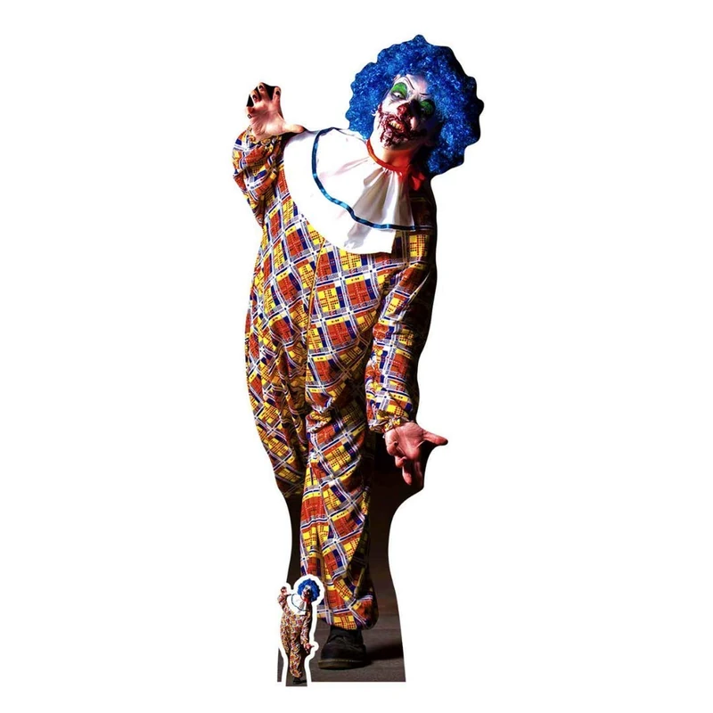 STAR CUTOUTS It Is A Very Scary Male Clown Cut Out, Cardboard, Multi-Colour, 175 x 68 x 175 cm - Image 1