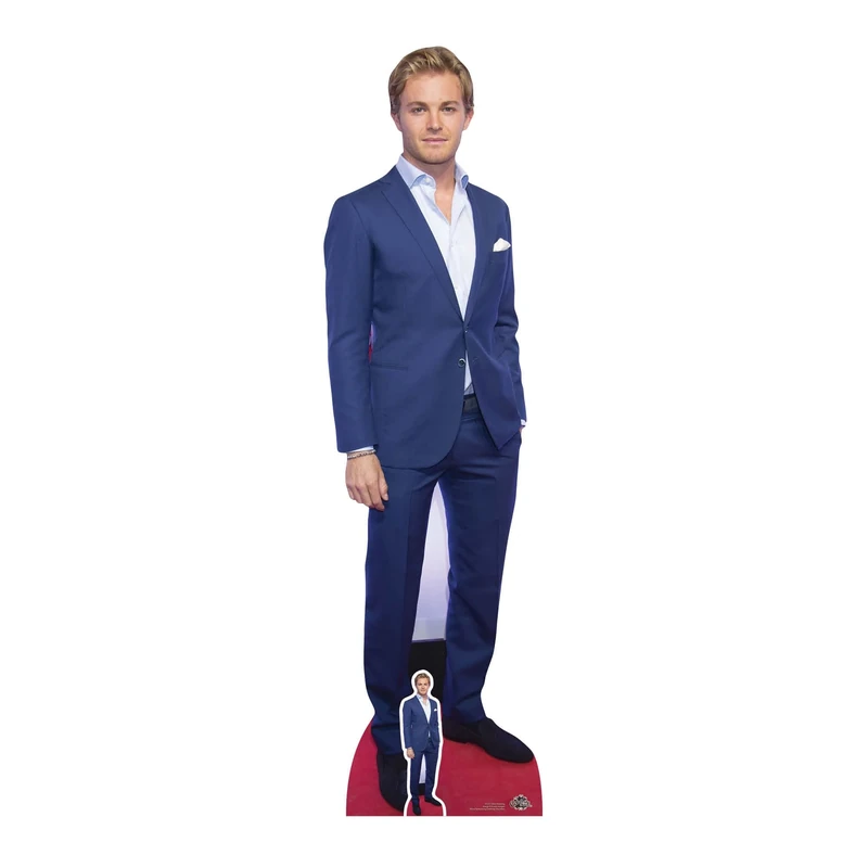 STAR CUTOUTS Life Size Cut Out with Mini Version of Nico Rosberg Red Carpet, Cardboard, Multi-Colour, 177 x 50 x 177 cm