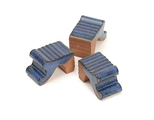 Apta Terracotta Small Pot Feet Blue Glaze (3 Pack) - Image 1