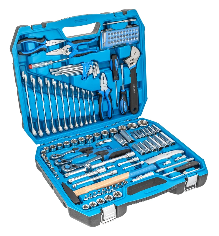 HÖGERT TECHNIK - 131-Piece Tool Set in Case with Socket Wrenches, Ratchets, Bits and Accessories, Cr-V Drop-Forged Tool Kit for DIY, Garage, Home and Workshop