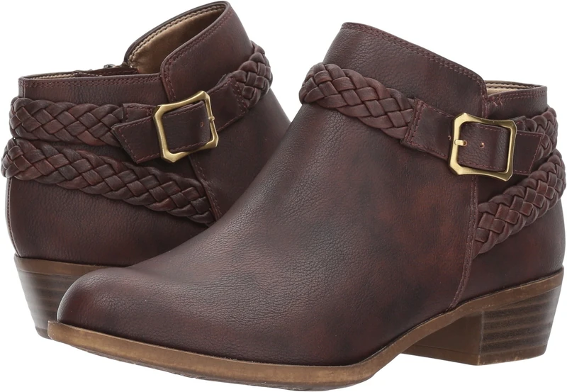 LifeStride Women's Adriana Ankle Bootie, Brown, 4 UK