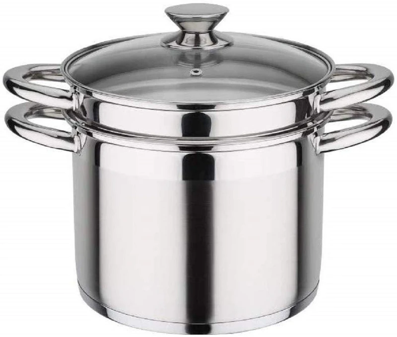 GSW Stahlwaren GmbH Stainless Steel Steamer with Insert, Silver, 22 cm