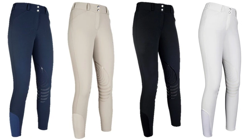 Hkm Elite Hunter Adult Jodhpurs Silicone Knee Seat2500 Trousers, 2500 Beige, 42