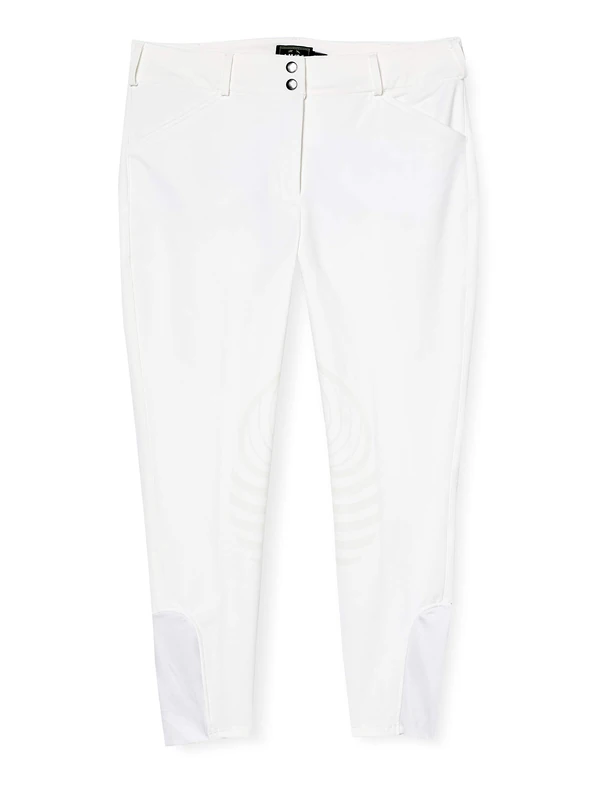 Hkm Adult Jodhpurs Elite Hunter Silicone Knee Patches 1200 Trousers, 1200 White, 36