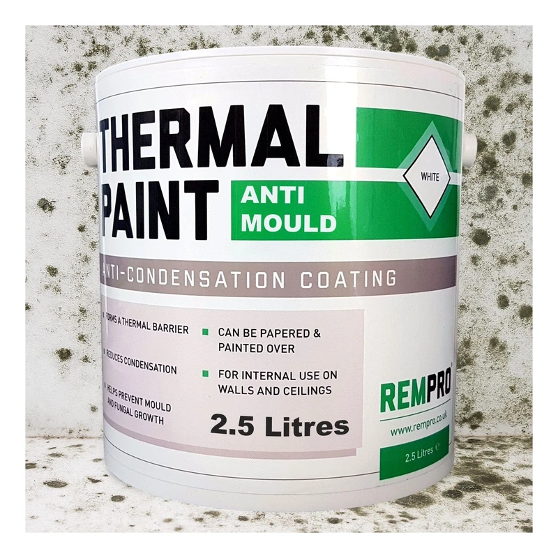 Rempro Thermal Paint 2.5 Litres - Anti Mould & Anti Condensation Insulating with Glass Bubble Technology (Textured Finish)
