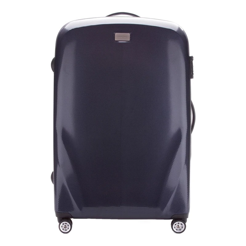 WITTCHEN PC Ultra Light Hard Luggage Travel Suitcase Trolley Suitcase Large Suitcase Polycarbonate Suitcase Four Wheels TSA Combination Lock Aluminum Telescopic Handle Size L Dark Blue