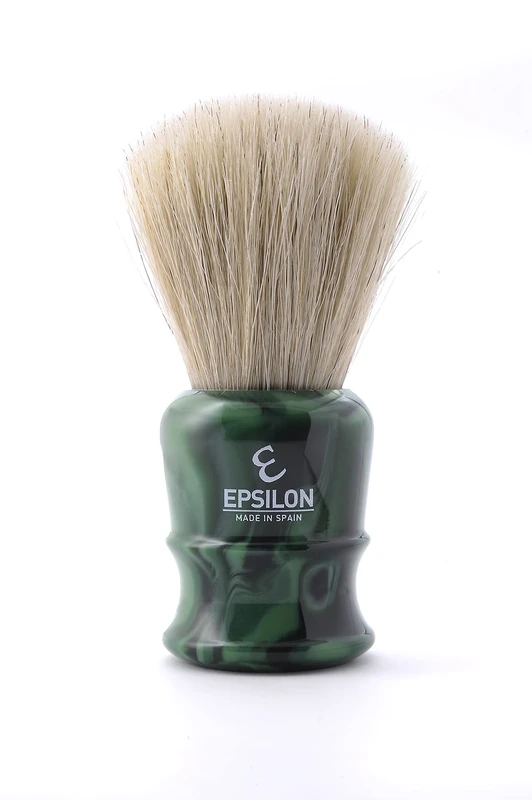 Epsilon White Horse Shaving Brush Fan Shape Green 26 mm, Standard, Único