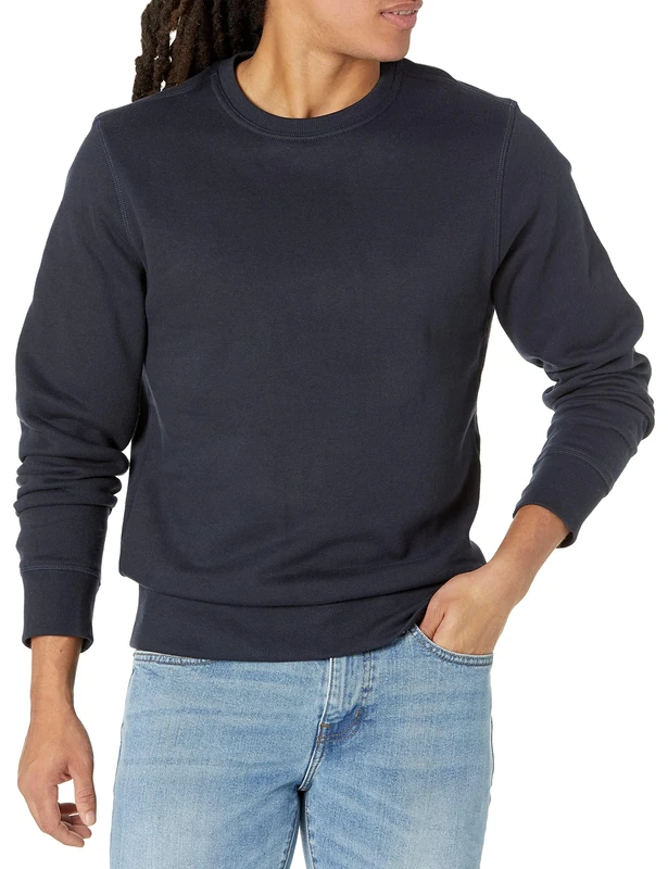 Amazon Essentials Men's Fleece Crew Neck Sweatshirt (Available in Big & Tall), Navy, L
