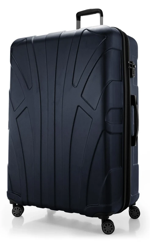 Suitline - Luggage Suitcase Extra-Large XL Hardside Hard Shell Spinner Trolley 4 Wheel Case, TSA, 85 cm, 160 Liter, Darkblue