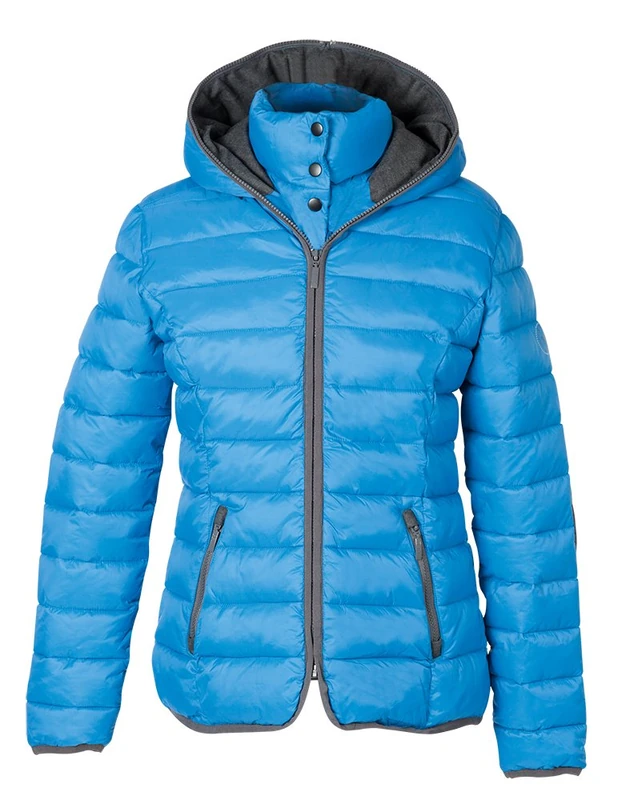 PFIFF Cerul 102410 Women's Quilted Jacket, Riding Jacket, Hooded Jacket, Medium Blue, XXL