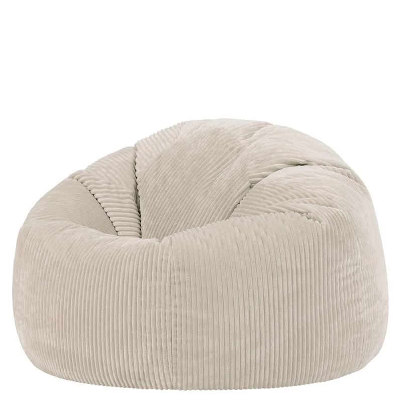 icon Kingston Cord Bean Bag, Beige, Large Adult Bean Bag Chair with Filling Included, Comfy Chair, Living Room Furniture, Bedroom Furniture