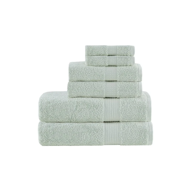 Madison Park Organic 100% Cotton Bathroom Towel Set Hotel & Spa Quality Highly Absorbent, Quick Dry, Include for Shower, Handwash & Face Washcloth, Multi-Sizes, Seafoam