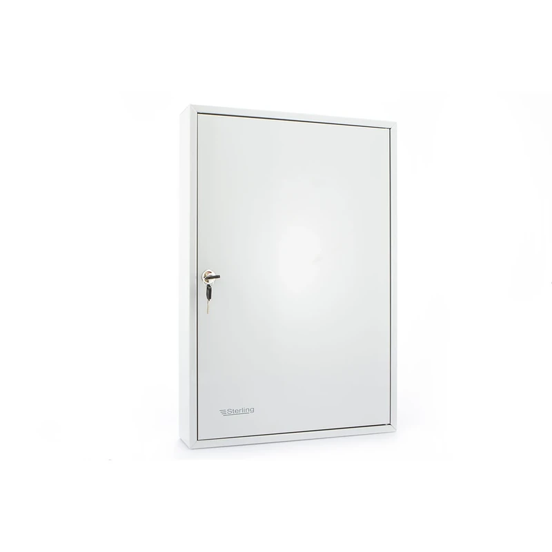 Sterling KC100HE Single Door Key Cabinet, Grey, 100 Hooks with Euro Lock