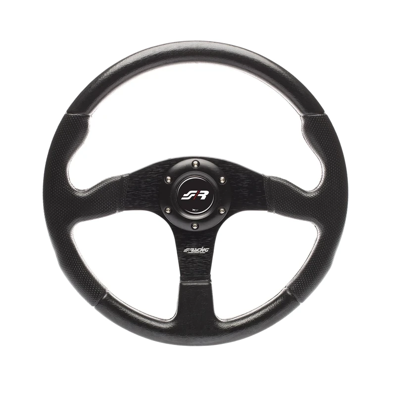 Simoni Racing MATCH Sport Steering Wheel with Three Spokes, Universal Black