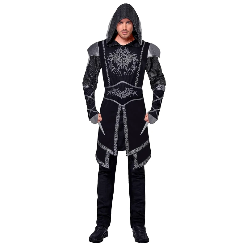 W WIDMANN MILANO Party Fashion - Dark Knight Costume for Men, Medieval, Dark, Gothic, Carnival, Halloween, Theme Parties