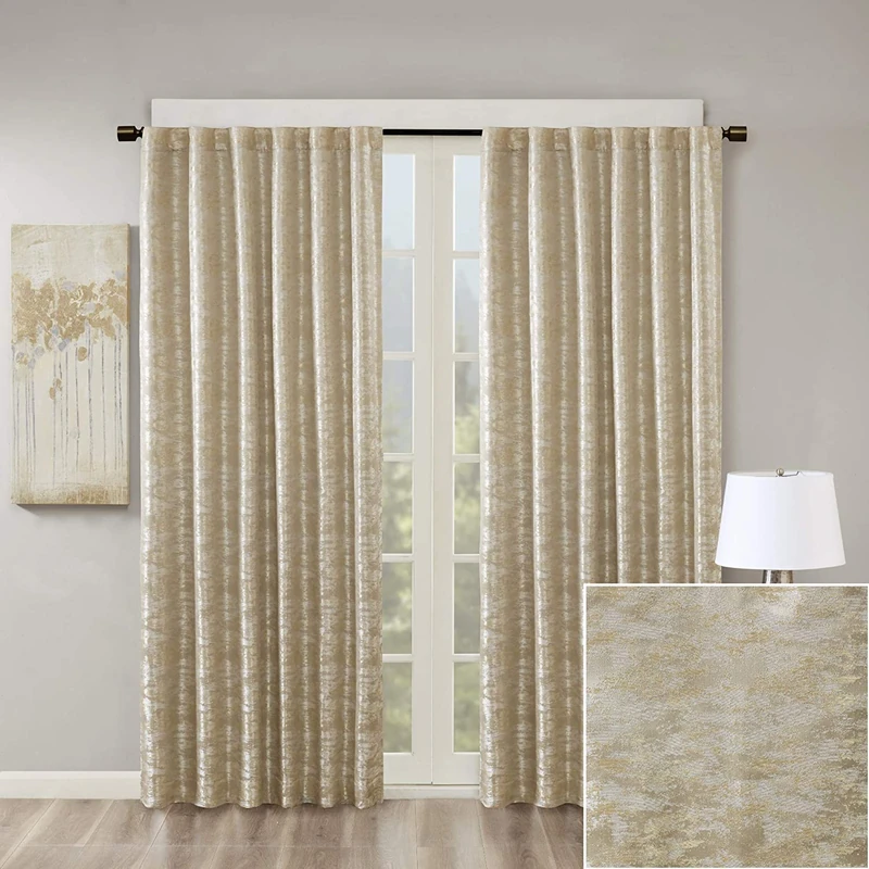 Sun Smart Window Treatment Panel, Pocket Top, Easy to Hang, Fits 1.25" Rod, Machine Washable, Polyester, Gold, 50" W x 95" L (Pack of 1)