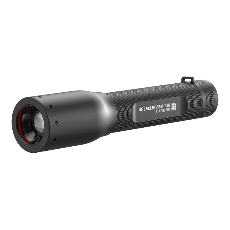 Ledlenser P3R mini torch LED, 140 lumens, focusable, rechargeable, 100m long distance beam, up to zu 6h runtime, Lithium battery, incl. battery, charging station and hand strap