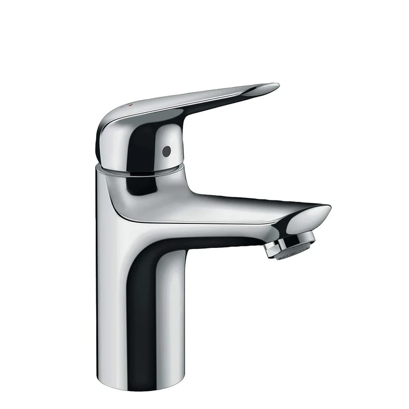 hansgrohe Novus Water-Saving Tap for Low Flow Spout Height 100 mm with Push-Open Drain Chrome