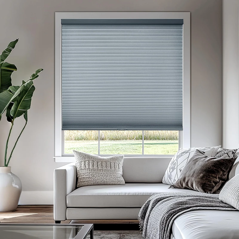 Chicology Privacy Single Cell Window Blind, Polyester Metal Plastic, Morning Pebble, 24" W x 64" H