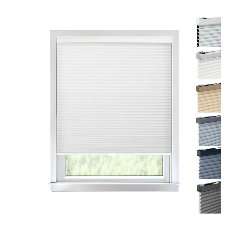 Chicology Privacy Single Cell Window Blind, Polyester Metal Plastic, Morning Mist, 38" W x 48" H