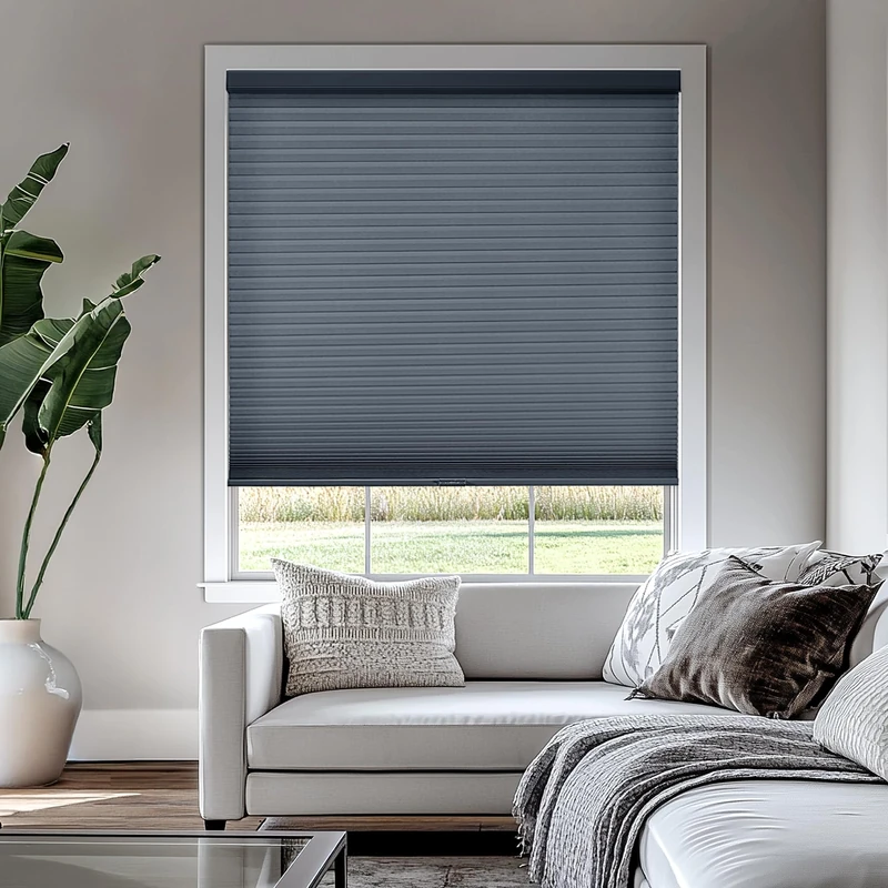 Chicology Privacy Single Cell Window Blind, Polyester Metal Plastic, Morning Ocean, 38" W x 64" H