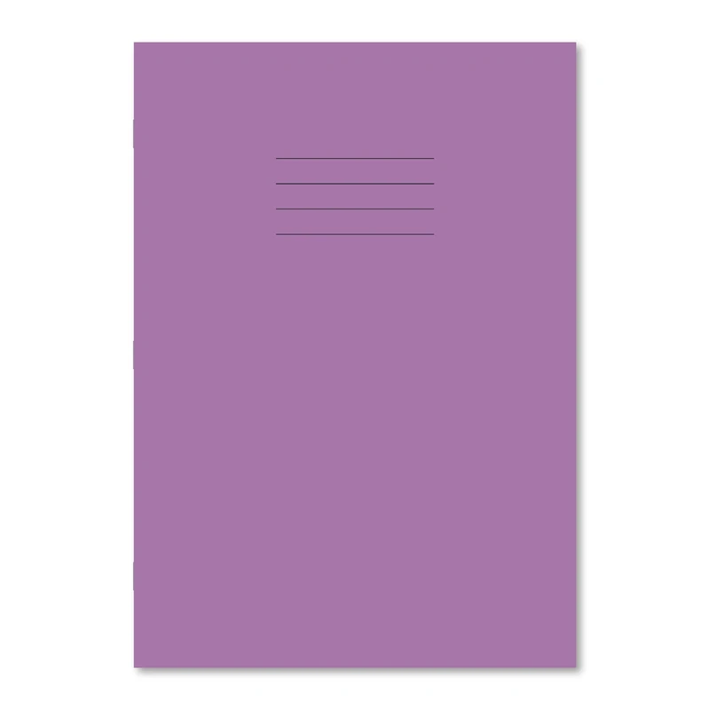 Hamelin A4 13 mm Ruled Bottom Plain Top 32 Pages Exercise Book - Purple (Pack of 100)