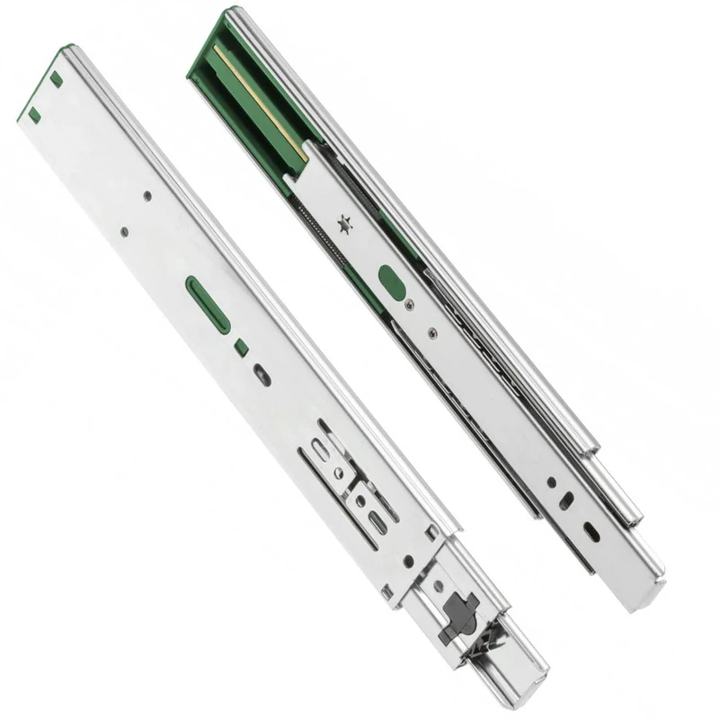 GTV H45 Drawer Runners, 45.3 x 550 mm, Strong Galvanised Steel, Soft-Close Rail System, Telescopic Rail Ball Guide, Maximum Load 30 kg, 1 Set = 2 Pieces