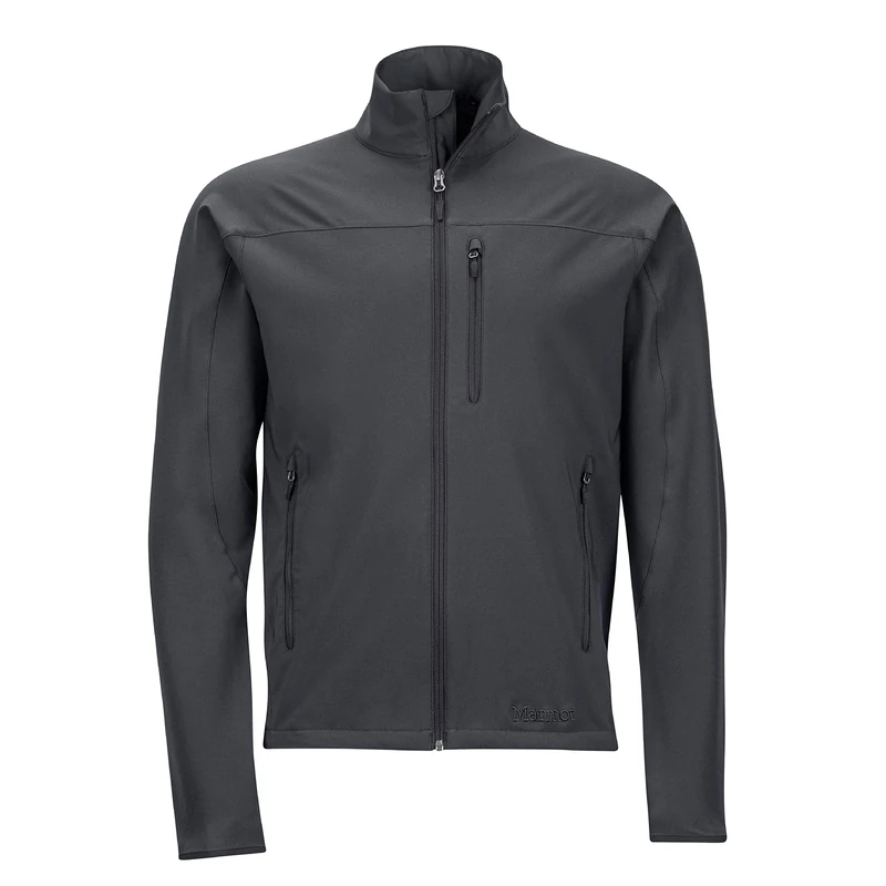 Marmot Men's Tempo Jacket, Warm Breathable Water-Resistant Softshell, Jet Black, Small