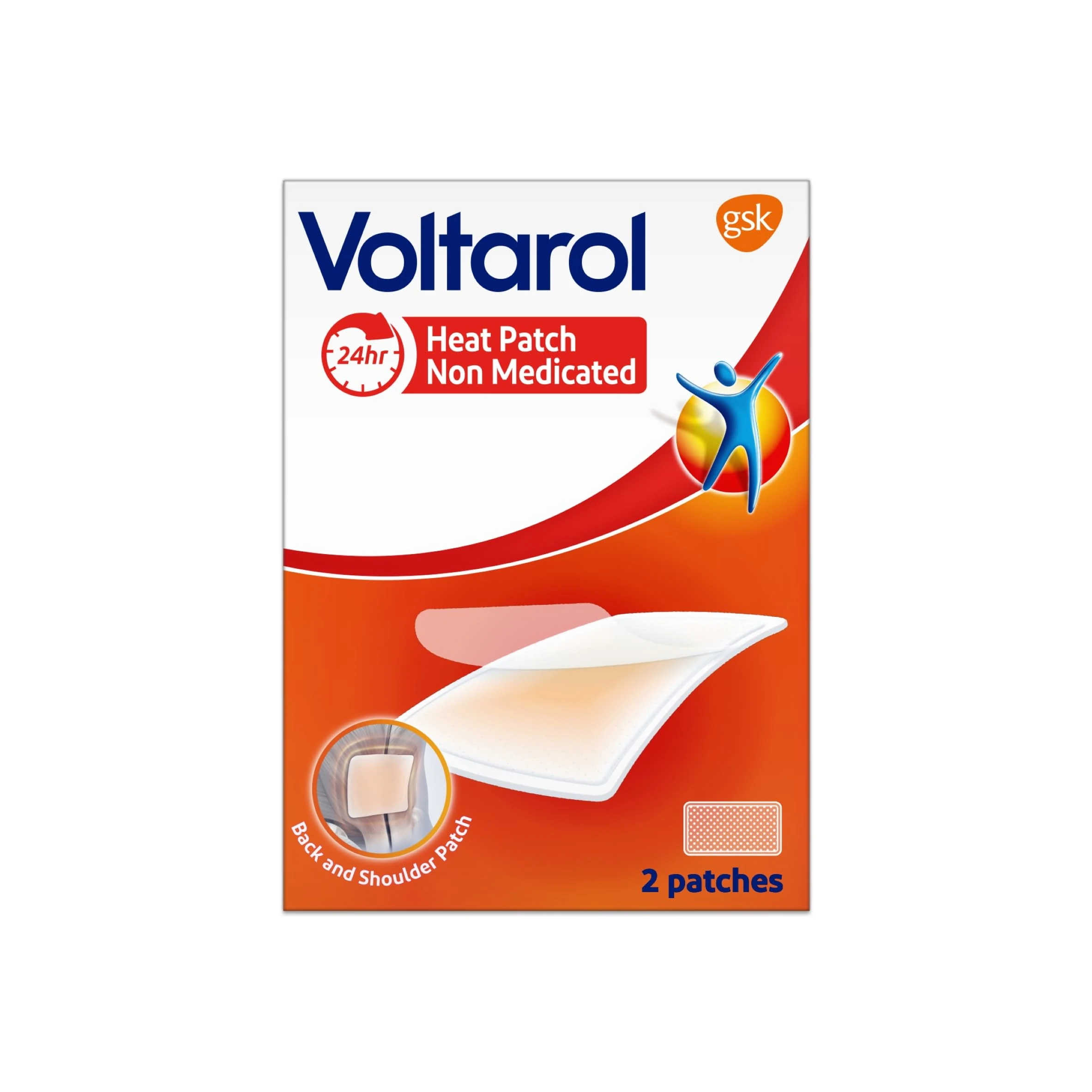 Voltarol Heat Patch Pain Relief, Effective Back and Muscle Pain Relief, Non Medicated Patches, Pack of 2