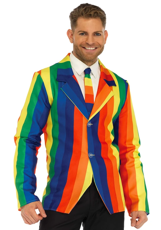 Leg Avenue Rainbow Clown Suit Men's Costumes, Large - Image 1