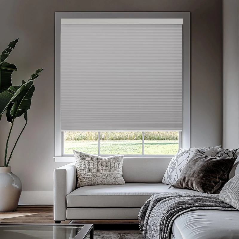 Chicology Privacy Single Cell Window Blind, Polyester Metal Plastic, Evening Mist, 2" W x 30" H