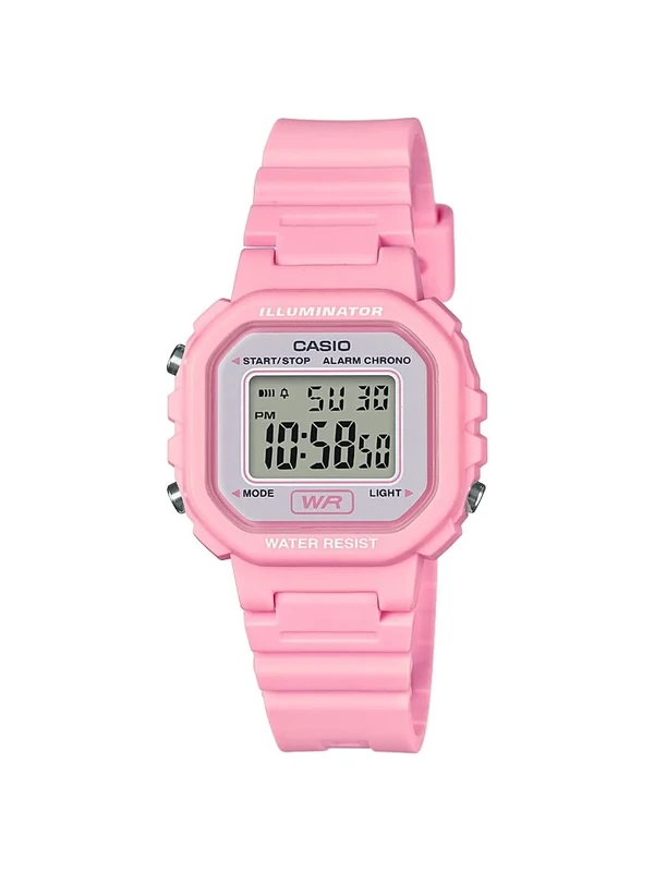 Casio Women's LA20WH-1ACF Classic Digital Black Resin Watch, Pink/White, Chronograph,Digital