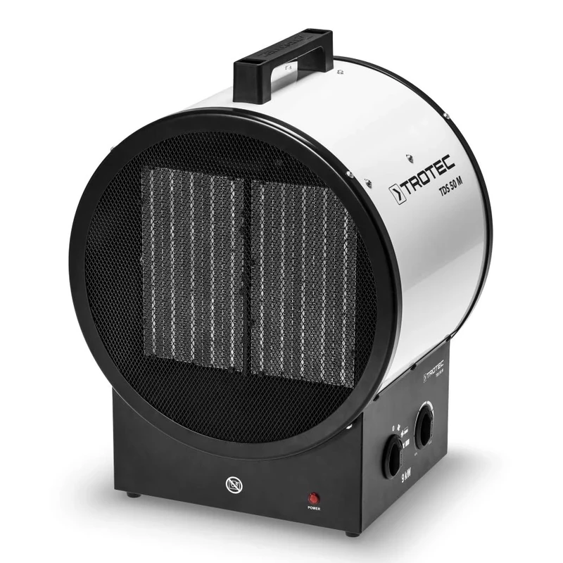 TROTEC TDS Ceramic Fan Heater 50 m Heating Power of 9 KW with 2 Heating Levels and 1 Cold Air Position, Heat Without Condensation, Produced Without Oxygen Consumption or Fumes