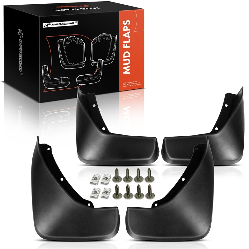 A-Premium Set of 4PCS Mud Flaps Splash Guards Mudguards Mudflaps with Hardware Accessories Compatible with Volvo XC90, 2015-2021, Sport Utility, Bolt On, Front and Rear (Driver & Passenger Sides) - Image 1