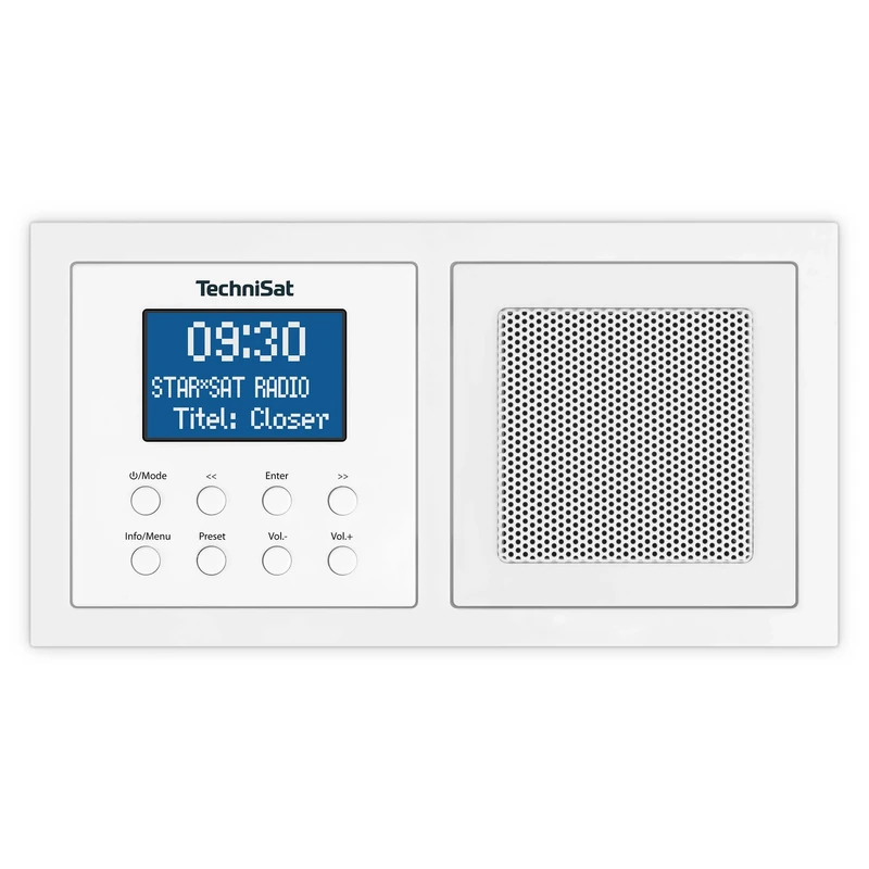 TechniSat DIGITRADIO UP 1 - DAB+ flush-mounted radio for installation in any double flush-mounted box (FM, Bluetooth reception, dimmable LCD display, alarm clock, sleep timer, 2 W RMS, equaliser)