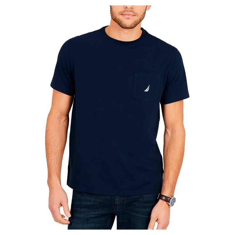 Nautica Men's Solid Crew Neck Short Sleeve T-Shirt, Navy, XXXXXL
