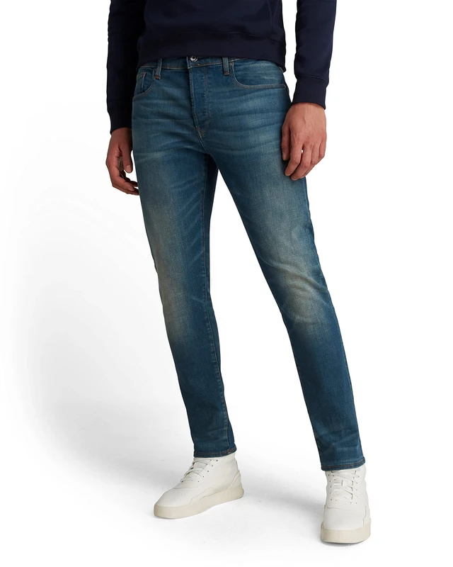 G-Star Men's 3301 Slim style Jeans, Blue (medium aged 51001-9118-071), 27W / 30L