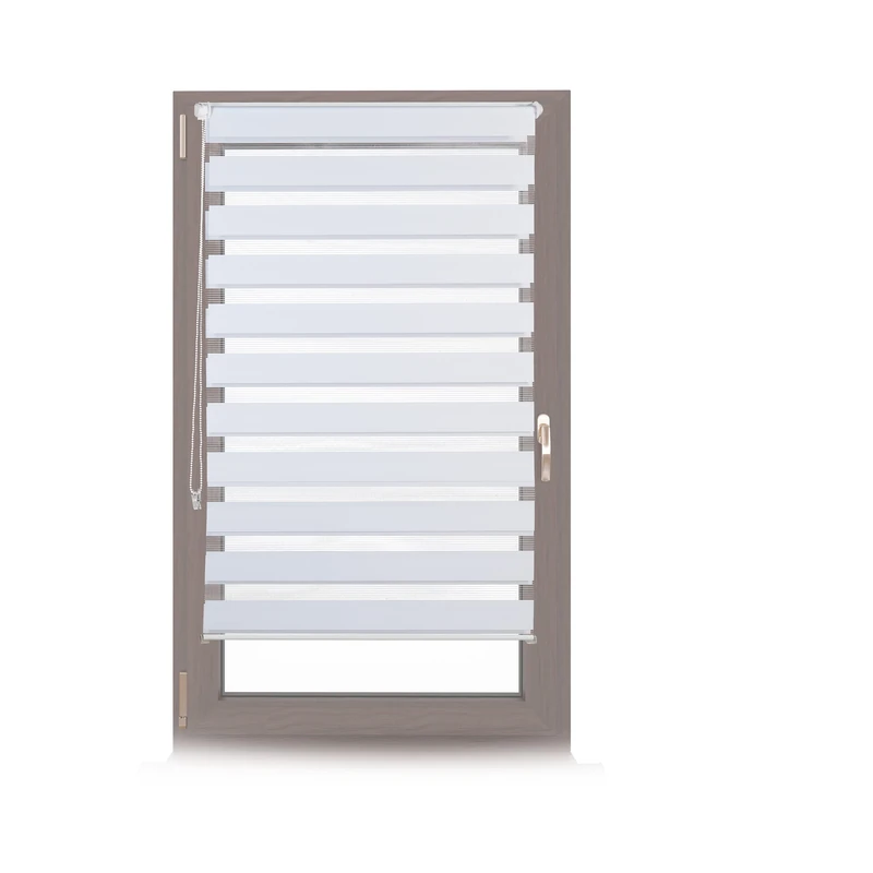 Relaxdays Double Blinds, Klemmfix without Drilling, Side-Pull Shades, Duo Roller Blinds for Windows, Fabric, 80x150 cm, White