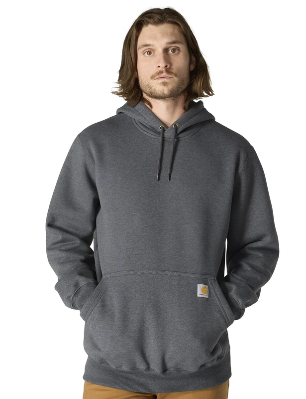Carhartt Men's Loose Fit Midweight Full-Zip Sweatshirt, Carbon Heather, XXL