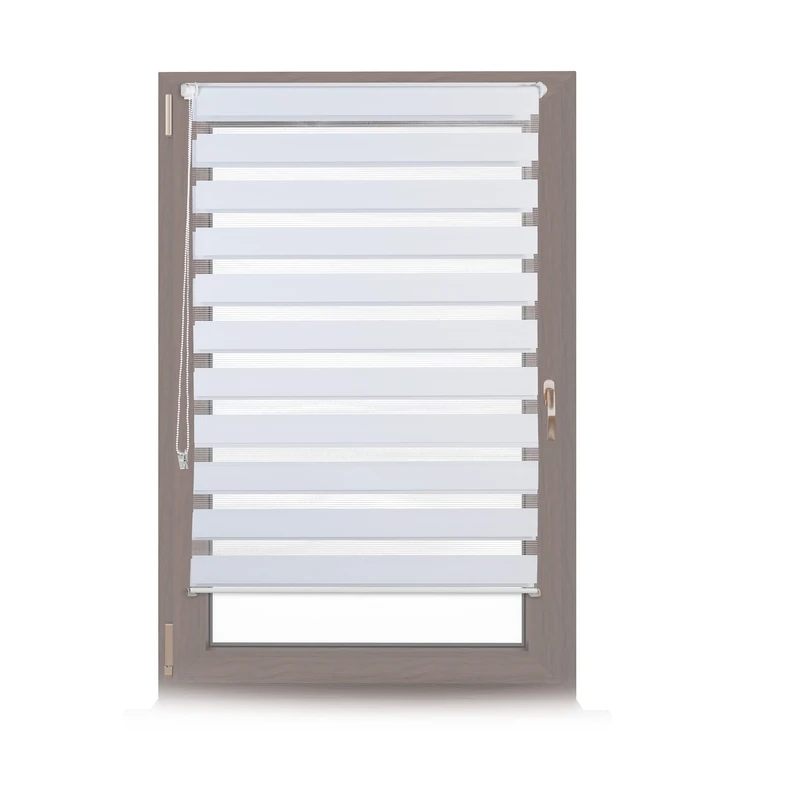 Relaxdays Double Blinds, Klemmfix without Drilling, Side-Pull Shades, Duo Roller Blinds for Windows, Fabric, 90x150 cm, White