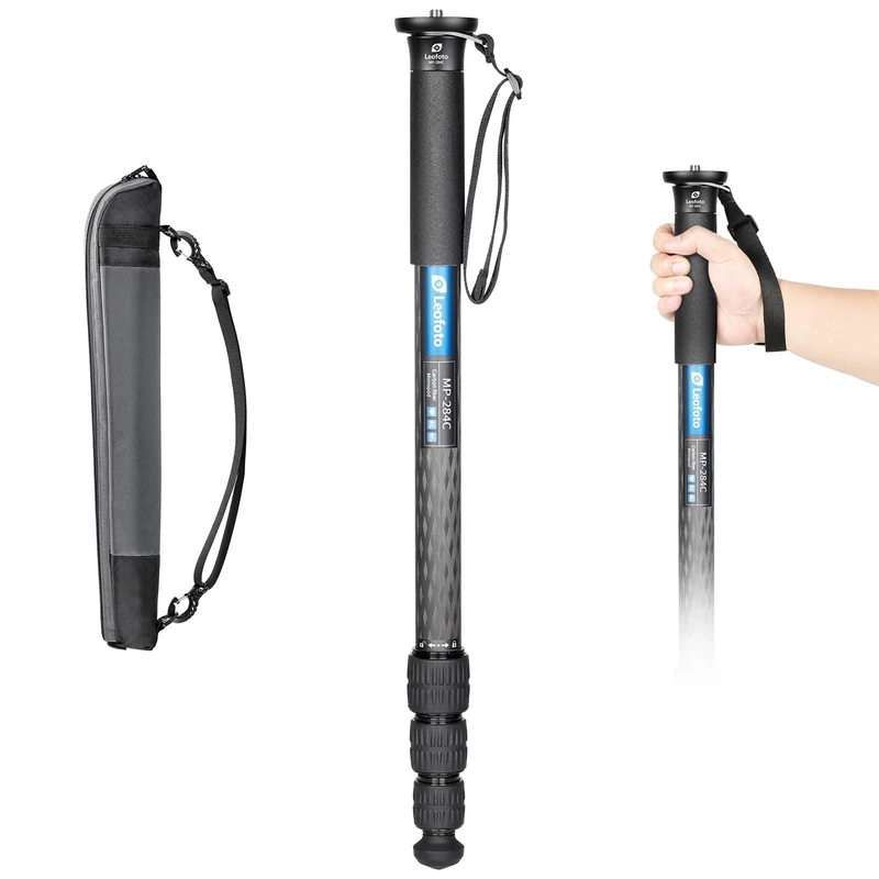 Leofoto - Carbon Monopod - Extremely Strong - Carrying Capacity: 18 kg - Max. Height: 165 cm (without Ball Head) - Lightweight - MP-284C