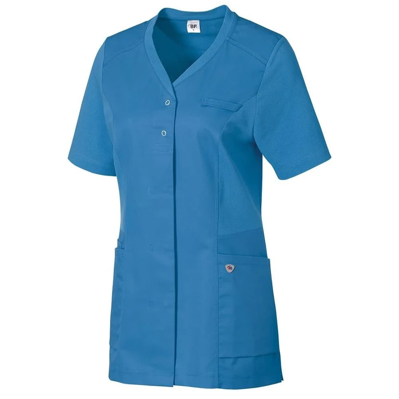 BP 1750-435-116 Women'S Casual Tunic, 1/2 Sleeve, Piqué Inserts And Arm-Lift System, 180,00 G/M², Fabric Blend, Azure Blue, Size L