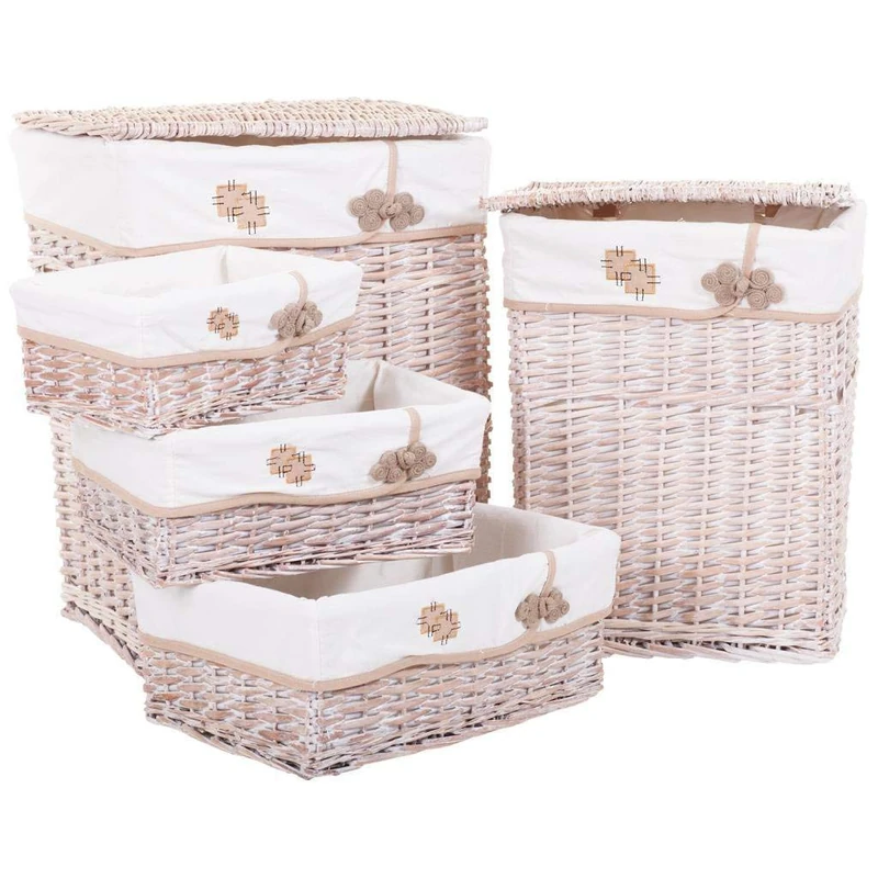 Creaciones Meng Baskets of Clothes And cuevanos Rec. Wicker Buff Set 5 Pieces
