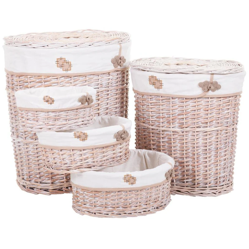 Creaciones Meng Baskets of Clothes And cuevanos Ovala. Wicker Buff Set 5 Pieces