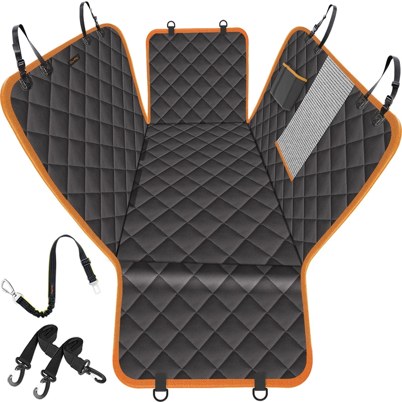 iBuddy Car Seat Covers for Back Seat, 100% Waterproof, Heavy Duty and Nonslip, Compatible with Most Cars, SUVs, Trucks, Black, Universal Fit