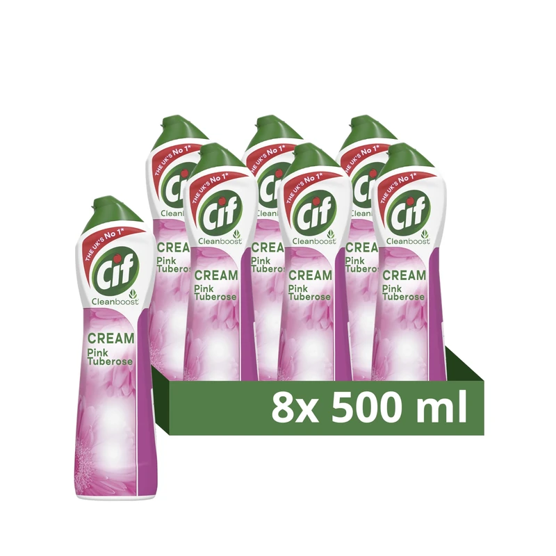 Cif Pink Tuberose Cream Cleaner, 500 ml, (Pack of 8)
